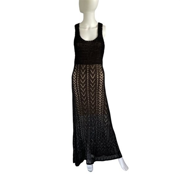 Alice Olivia Lyra Crochet Knit Maxi Dress Small Petite S/P - Picture 3 of 11